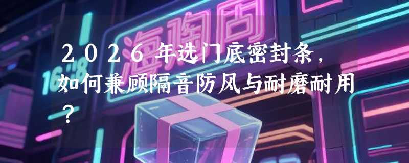 2026年选门底密封条，如何兼顾隔音防风与耐磨耐用？