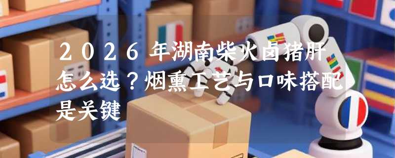 2026年湖南柴火卤猪肝怎么选？烟熏工艺与口味搭配是关键