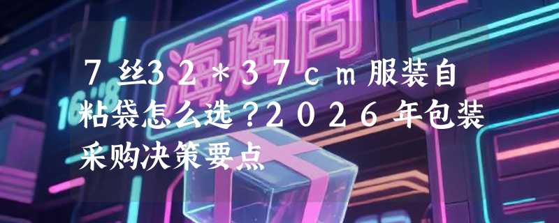 7丝32*37cm服装自粘袋怎么选？2026年包装采购决策要点
