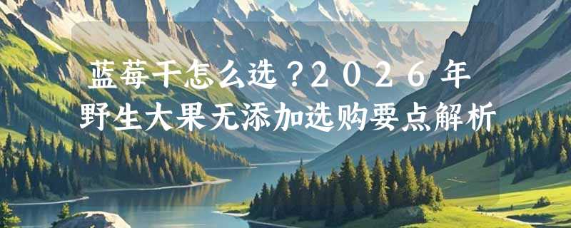 蓝莓干怎么选？2026年野生大果无添加选购要点解析