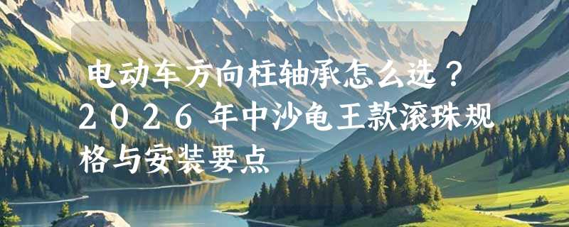 电动车方向柱轴承怎么选？2026年中沙龟王款滚珠规格与安装要点