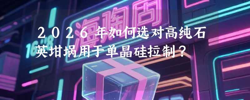 2026年如何选对高纯石英坩埚用于单晶硅拉制？