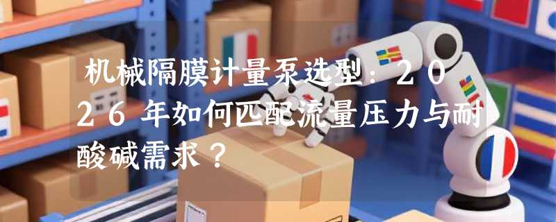 机械隔膜计量泵选型：2026年如何匹配流量压力与耐酸碱需求？