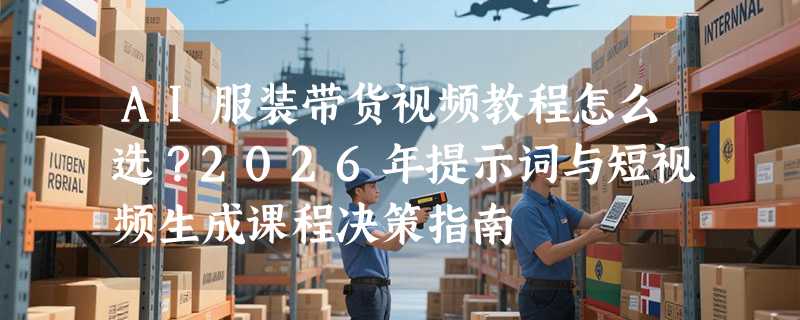 AI服装带货视频教程怎么选？2026年提示词与短视频生成课程决策指南