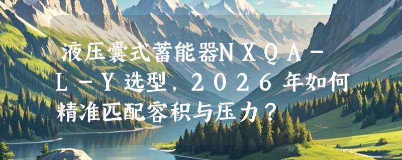 液压囊式蓄能器NXQA-L-Y选型，2026年如何精准匹配容积与压力？