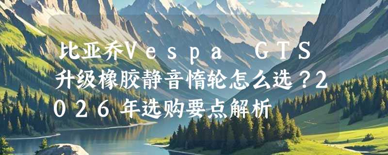 比亚乔Vespa GTS升级橡胶静音惰轮怎么选？2026年选购要点解析