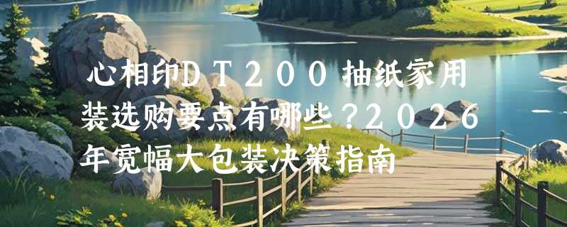心相印DT200抽纸家用装选购要点有哪些？2026年宽幅大包装决策指南