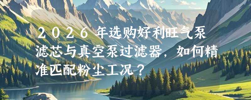 2026年选购好利旺气泵滤芯与真空泵过滤器，如何精准匹配粉尘工况？