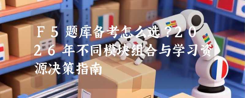 F5题库备考怎么选？2026年不同模块组合与学习资源决策指南