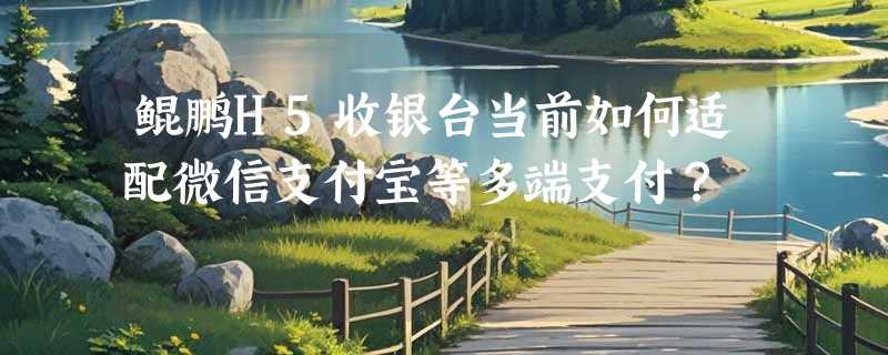 鲲鹏H5收银台当前如何适配微信支付宝等多端支付？