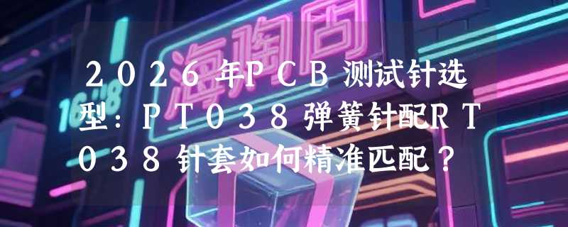 2026年PCB测试针选型：PT038弹簧针配RT038针套如何精准匹配？