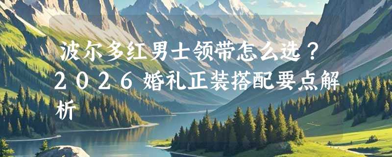 波尔多红男士领带怎么选？2026婚礼正装搭配要点解析