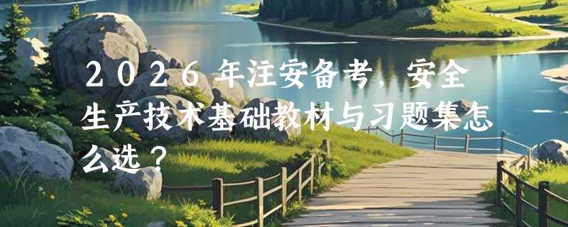 2026年注安备考，安全生产技术基础教材与习题集怎么选？