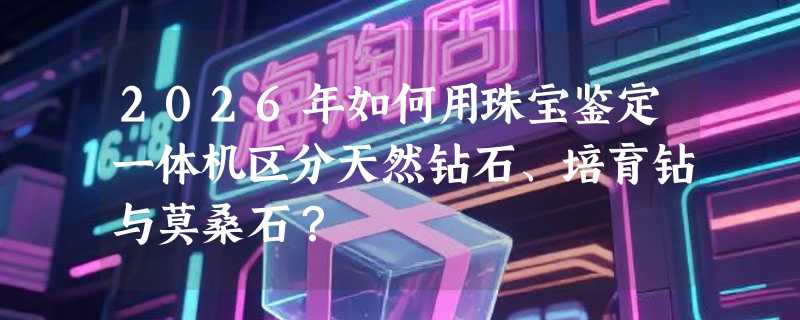 2026年如何用珠宝鉴定一体机区分天然钻石、培育钻与莫桑石？