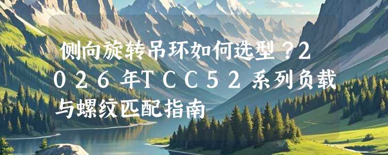 侧向旋转吊环如何选型？2026年TCC52系列负载与螺纹匹配指南