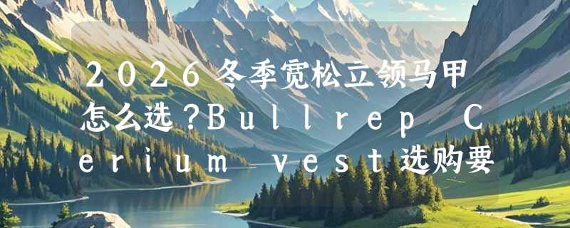 2026冬季宽松立领马甲怎么选？Bullrep Cerium vest选购要点解析