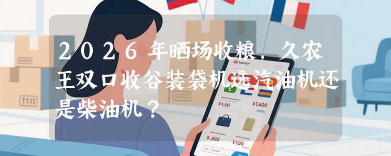 2026年晒场收粮，久农王双口收谷装袋机选汽油机还是柴油机？