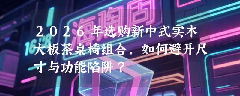 2026年选购新中式实木大板茶桌椅组合，如何避开尺寸与功能陷阱？