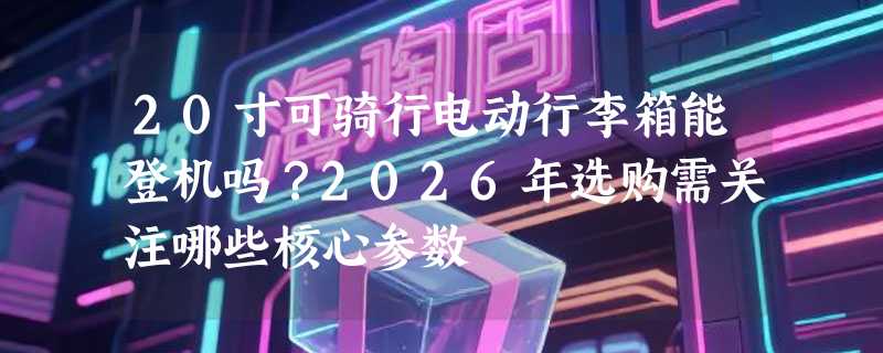 20寸可骑行电动行李箱能登机吗？2026年选购需关注哪些核心参数