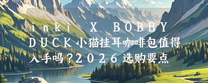 inki X BOBBYDUCK小猫挂耳咖啡包值得入手吗？2026选购要点