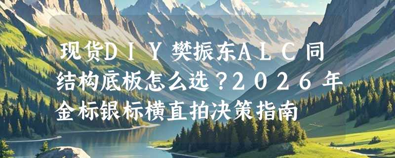 现货DIY樊振东ALC同结构底板怎么选？2026年金标银标横直拍决策指南