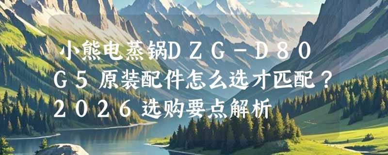 小熊电蒸锅DZG-D80G5原装配件怎么选才匹配？2026选购要点解析