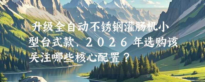 升级全自动不锈钢灌肠机小型台式款，2026年选购该关注哪些核心配置？