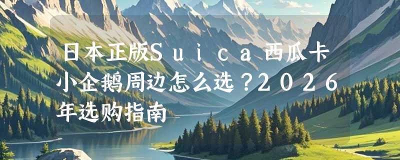 日本正版Suica西瓜卡小企鹅周边怎么选？2026年选购指南