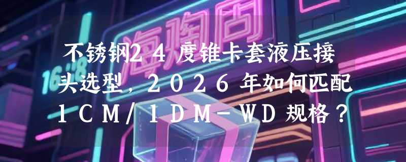 不锈钢24度锥卡套液压接头选型，2026年如何匹配1CM/1DM-WD规格？