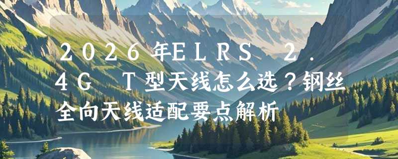 2026年ELRS 2.4G T型天线怎么选？钢丝全向天线适配要点解析