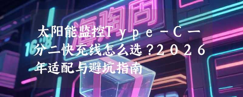 太阳能监控Type-C一分二快充线怎么选？2026年适配与避坑指南