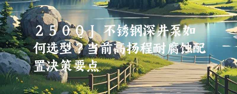 250QJ不锈钢深井泵如何选型？当前高扬程耐腐蚀配置决策要点