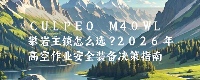 CULPEO M40WL攀岩主锁怎么选？2026年高空作业安全装备决策指南