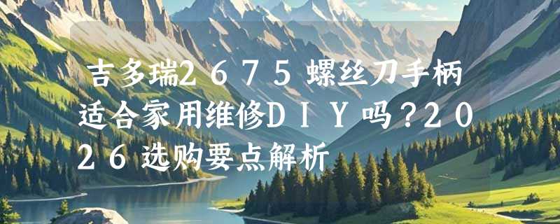 吉多瑞2675螺丝刀手柄适合家用维修DIY吗？2026选购要点解析
