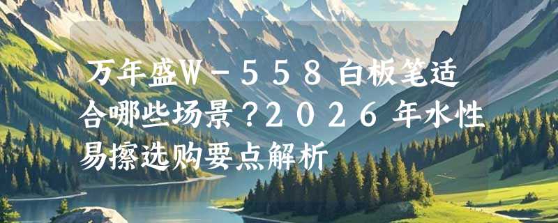 万年盛W-558白板笔适合哪些场景？2026年水性易擦选购要点解析