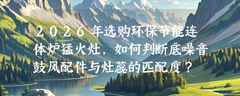 2026年选购环保节能连体炉猛火灶，如何判断底噪音鼓风配件与灶蕊的匹配度？