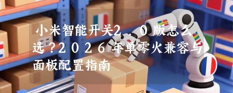 小米智能开关2.0版怎么选？2026年单零火兼容与面板配置指南