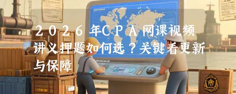 2026年CPA网课视频讲义押题如何选？关键看更新与保障