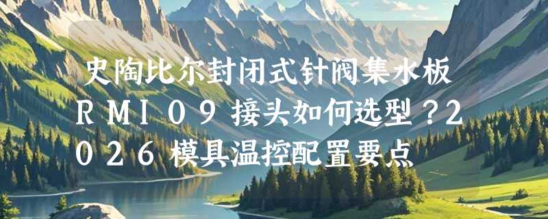 史陶比尔封闭式针阀集水板RMI09接头如何选型？2026模具温控配置要点