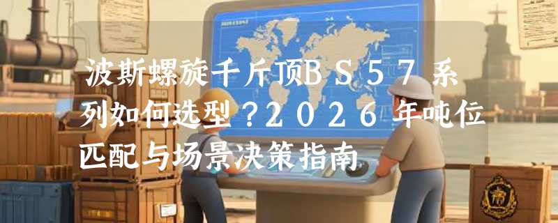 波斯螺旋千斤顶BS57系列如何选型？2026年吨位匹配与场景决策指南