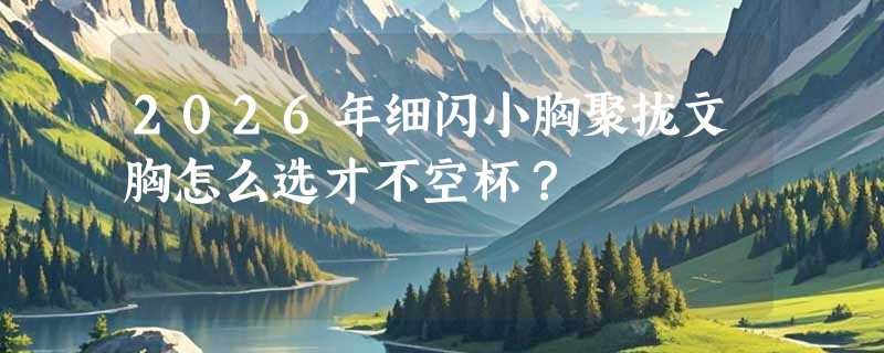 2026年细闪小胸聚拢文胸怎么选才不空杯？