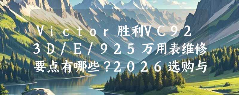 Victor胜利VC923D/E/925万用表维修要点有哪些？2026选购与故障排查指南