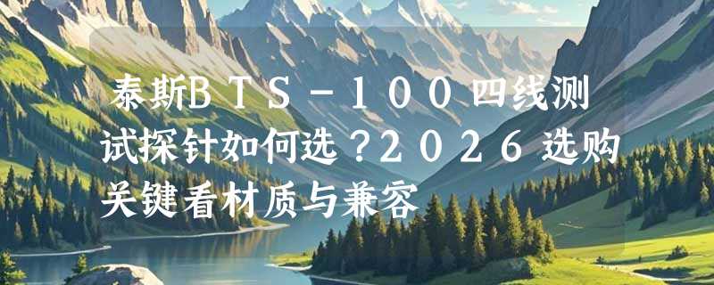 泰斯BTS-100四线测试探针如何选？2026选购关键看材质与兼容