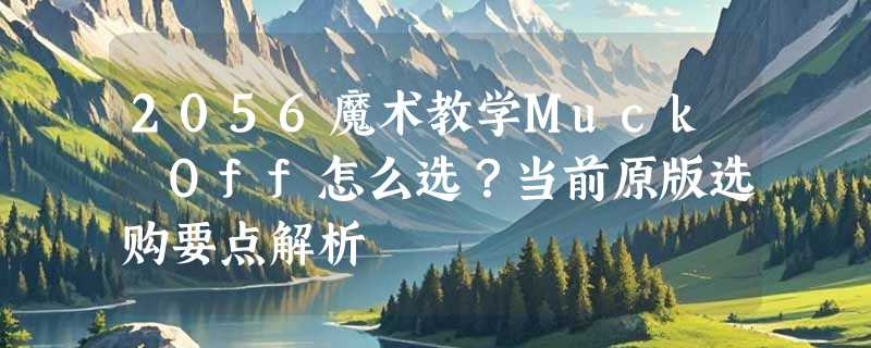 2056魔术教学Muck Off怎么选？当前原版选购要点解析