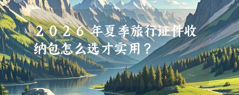 2026年夏季旅行证件收纳包怎么选才实用？