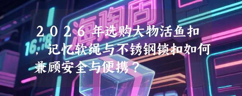 2026年选购大物活鱼扣，记忆软绳与不锈钢锁扣如何兼顾安全与便携？
