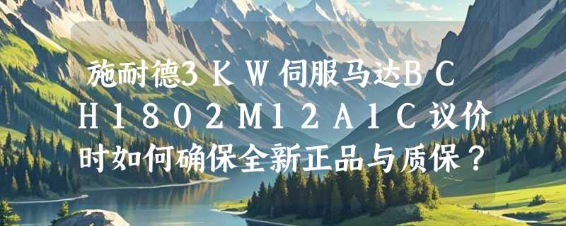 施耐德3KW伺服马达BCH1802M12A1C议价时如何确保全新正品与质保？