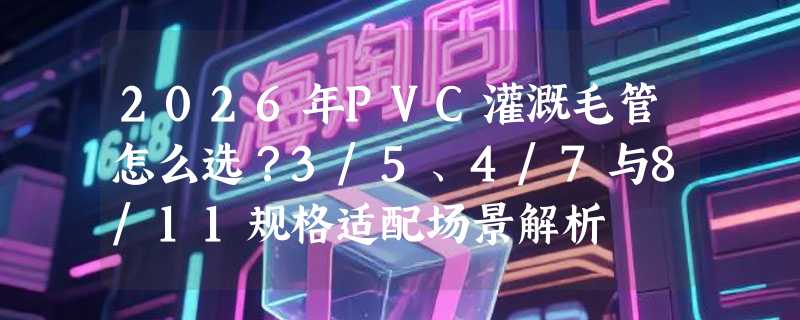 2026年PVC灌溉毛管怎么选？3/5、4/7与8/11规格适配场景解析