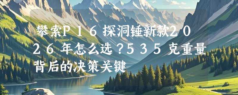 攀索P16探洞锤新款2026年怎么选？535克重量背后的决策关键