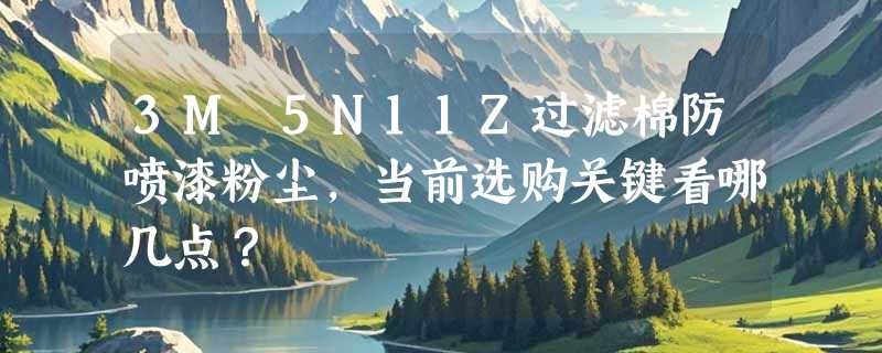 3M 5N11Z过滤棉防喷漆粉尘，当前选购关键看哪几点？
